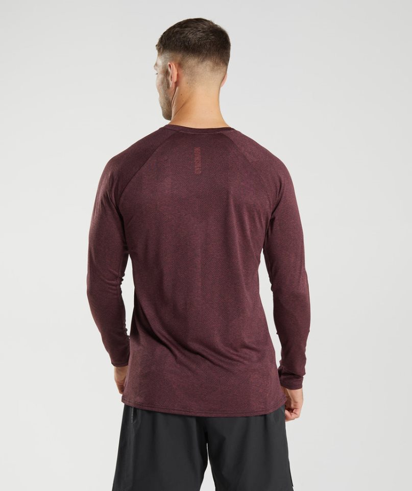 Men's Gymshark Apex Long Sleeve T-Shirts Dark Brown | CA 1N75DA